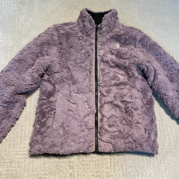 The North Face Girl’s Reversible Mossbud Swirl jacket fleece-puffer jacket M - Picture 7 of 13